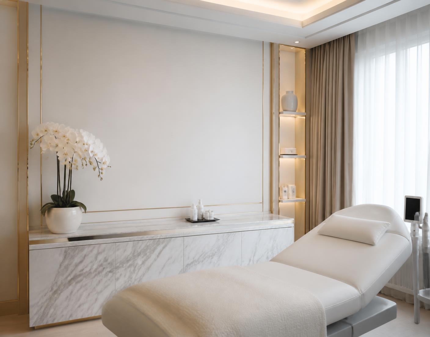 The private treatment room at Louisa Imperial Aesthetics, Eastbourne